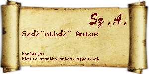 Szánthó Antos névjegykártya